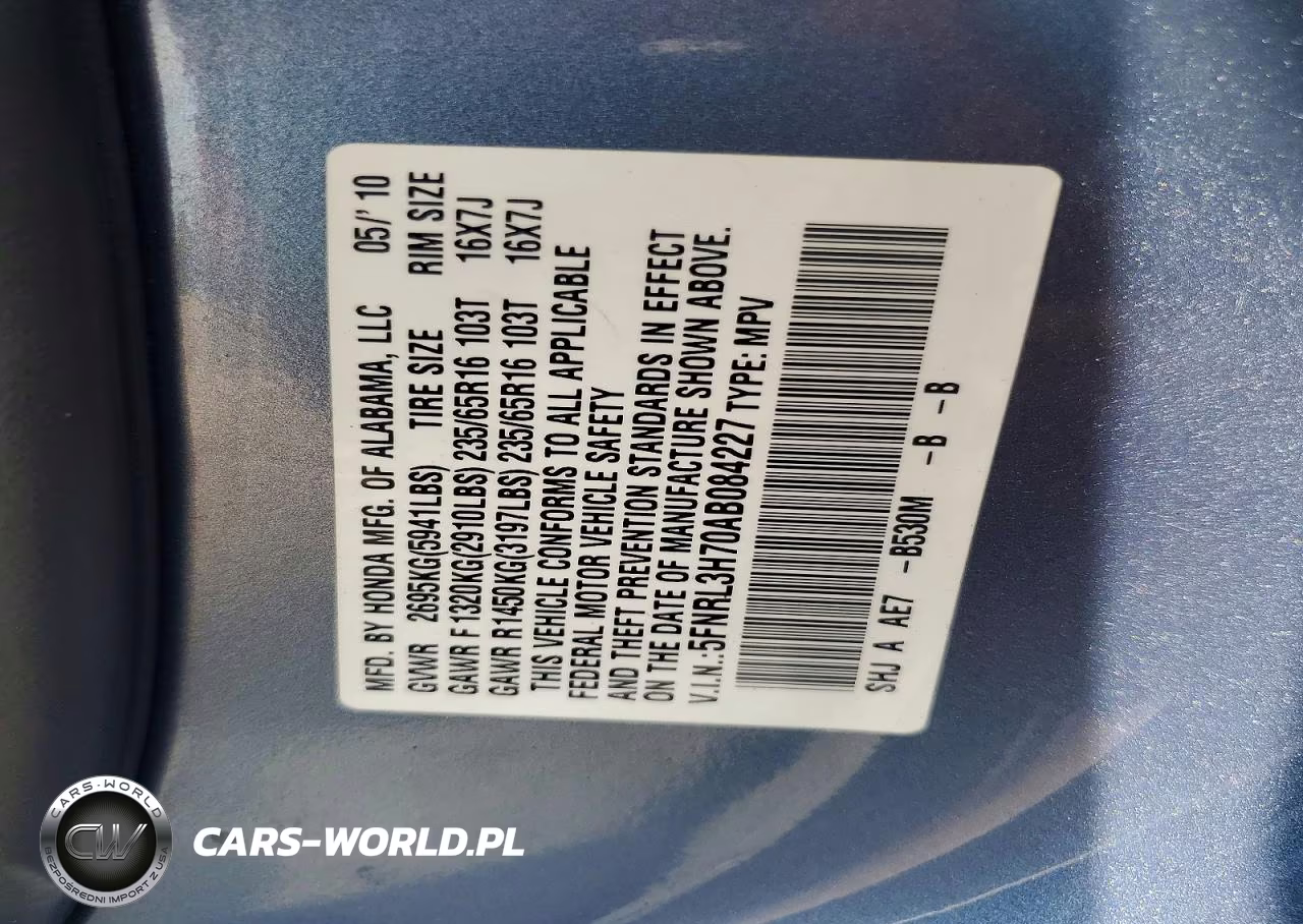 2010 Honda Odyssey Exl VIN:5FNRL3H70AB084227 - 13