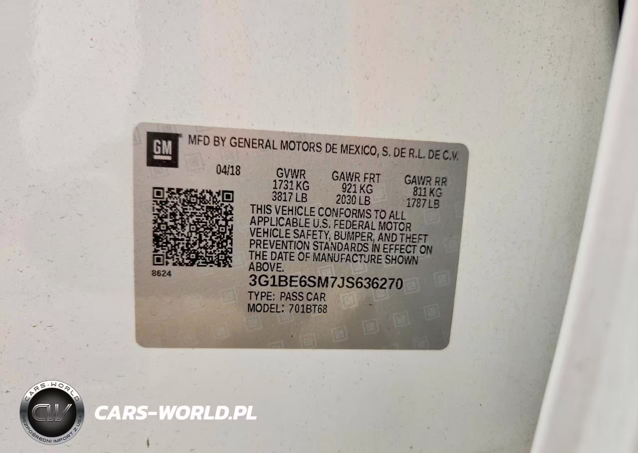 2018 Chevrolet Cruze Lt VIN:3G1BE6SM7JS636270 - 12