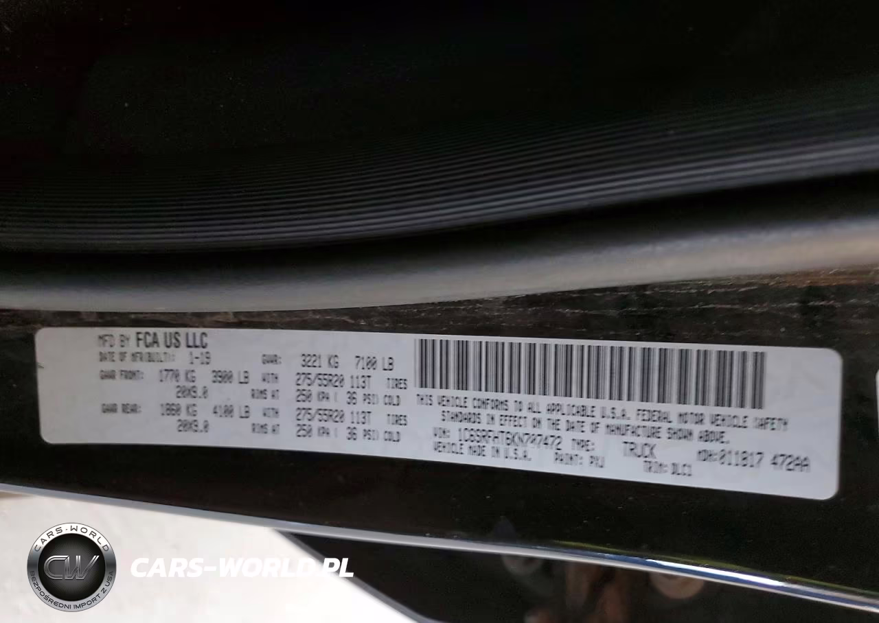 2019 Ram 1500 Limited VIN:1C6SRFHT6KN707472 - 12