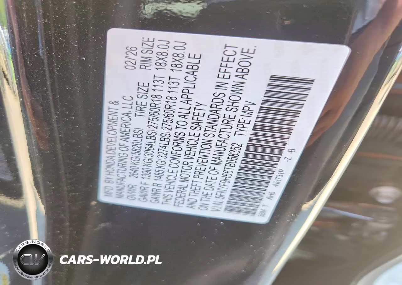 2026 Honda Passport Trail Sport VIN:5FNYF9H56TB058352 - 13