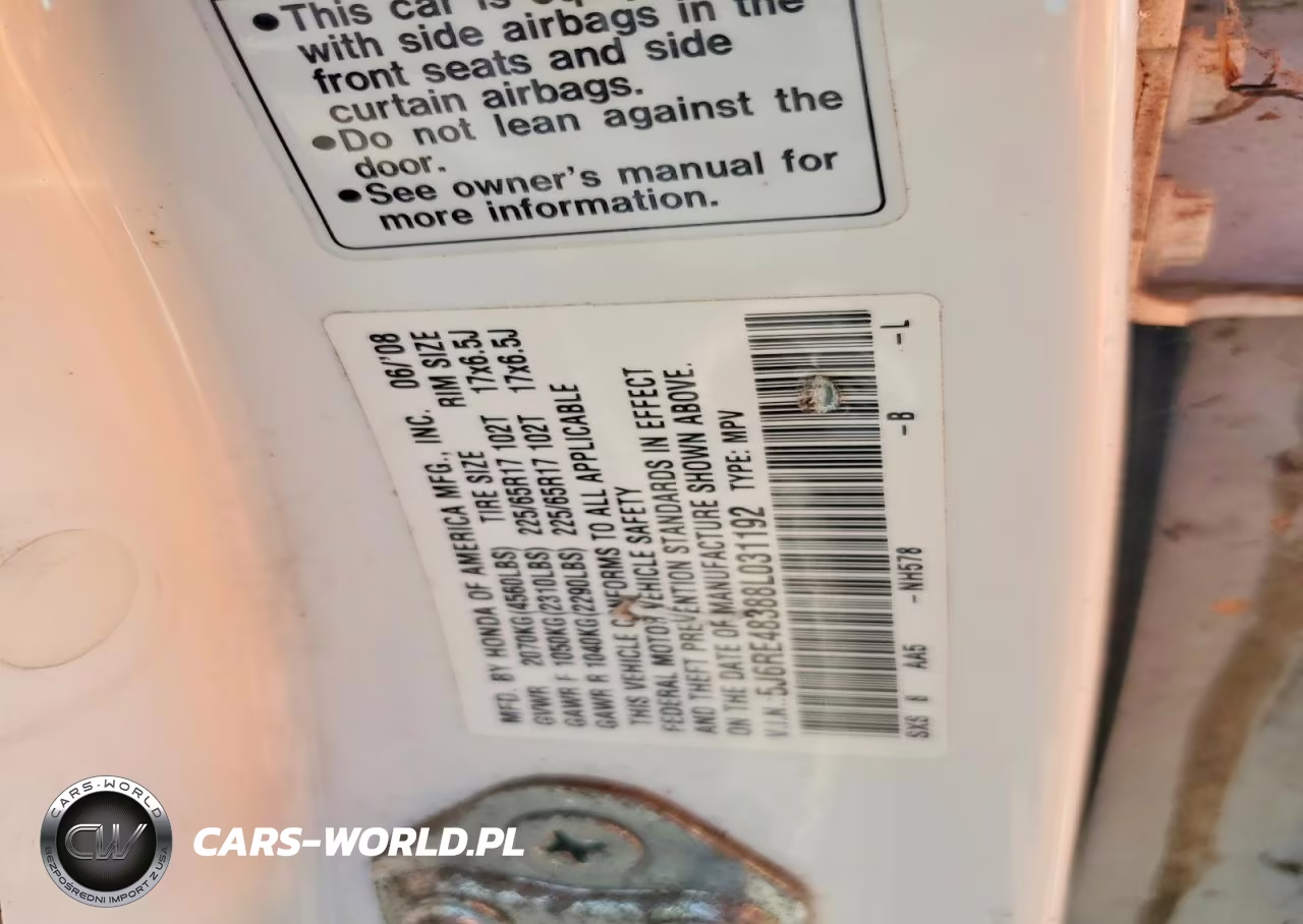 2008 Honda Cr-V Lx VIN:5J6RE48388L031192 - 14