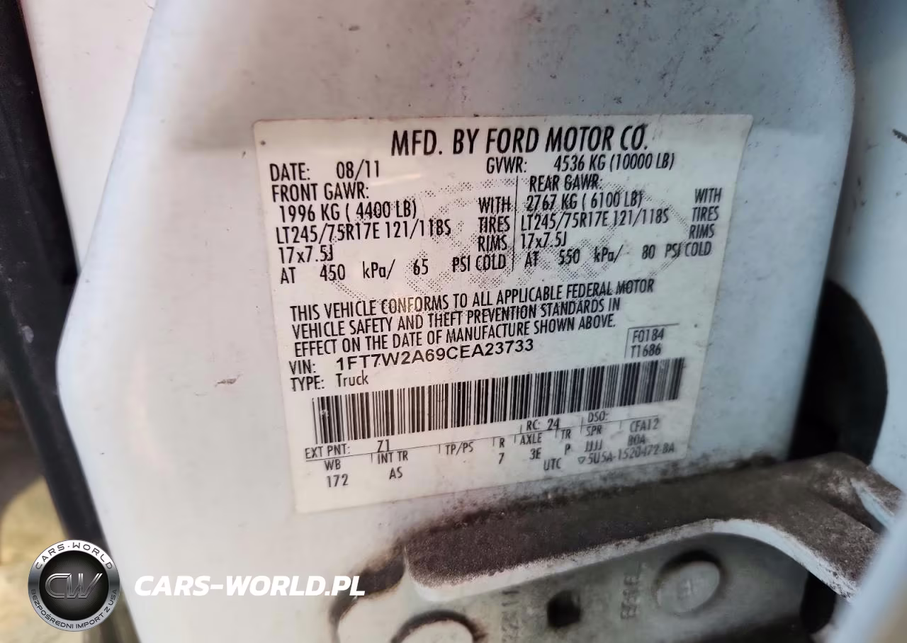 2012 Ford F250 Super Duty VIN:1FT7W2A69CEA23733 - 12