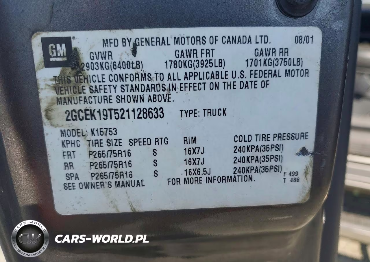 2002 Chevrolet Silverado K1500 VIN:2GCEK19T521128633 - 13