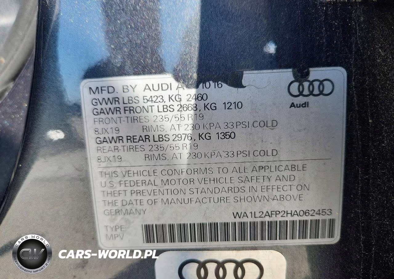 2017 Audi Q5 Premium Plus VIN:WA1L2AFP2HA062453 - 13