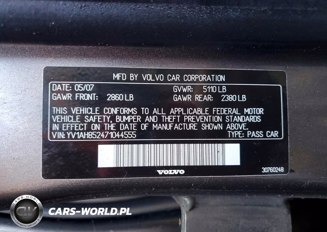 2007 Volvo S80 V8 VIN:YV1AH852471044555 - 12