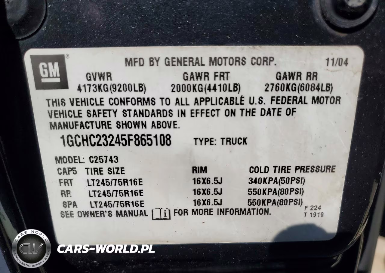 2005 Chevrolet Silverado C2500 Heavy Duty VIN:1GCHC23245F865108 - 12