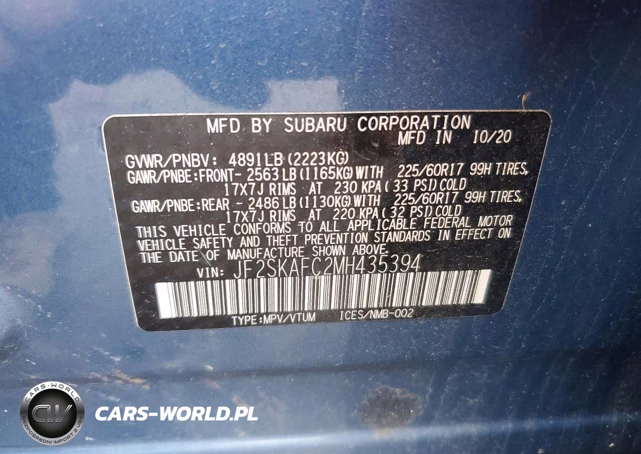 2021 Subaru Forester Premium VIN:JF2SKAFC2MH435394 - 13