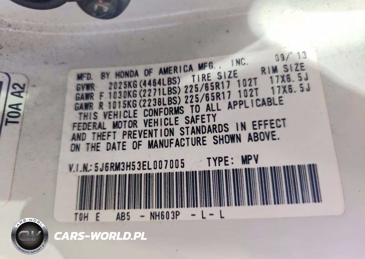 2014 Honda Cr-V Ex VIN:5J6RM3H53EL007005 - 13