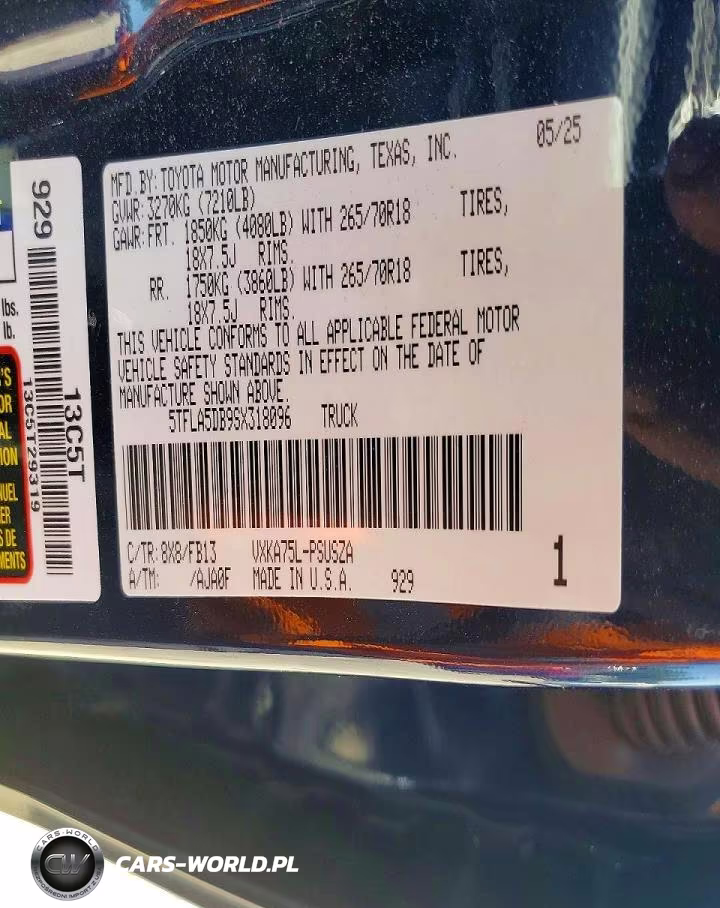 2025 Toyota Tundra Sr5 VIN:5TFLA5DB9SX318096 - 12