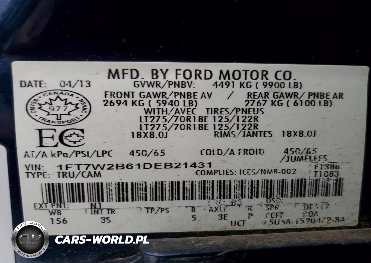 2013 Ford F250 Super Duty VIN:1FT7W2B61DEB21431 - 13