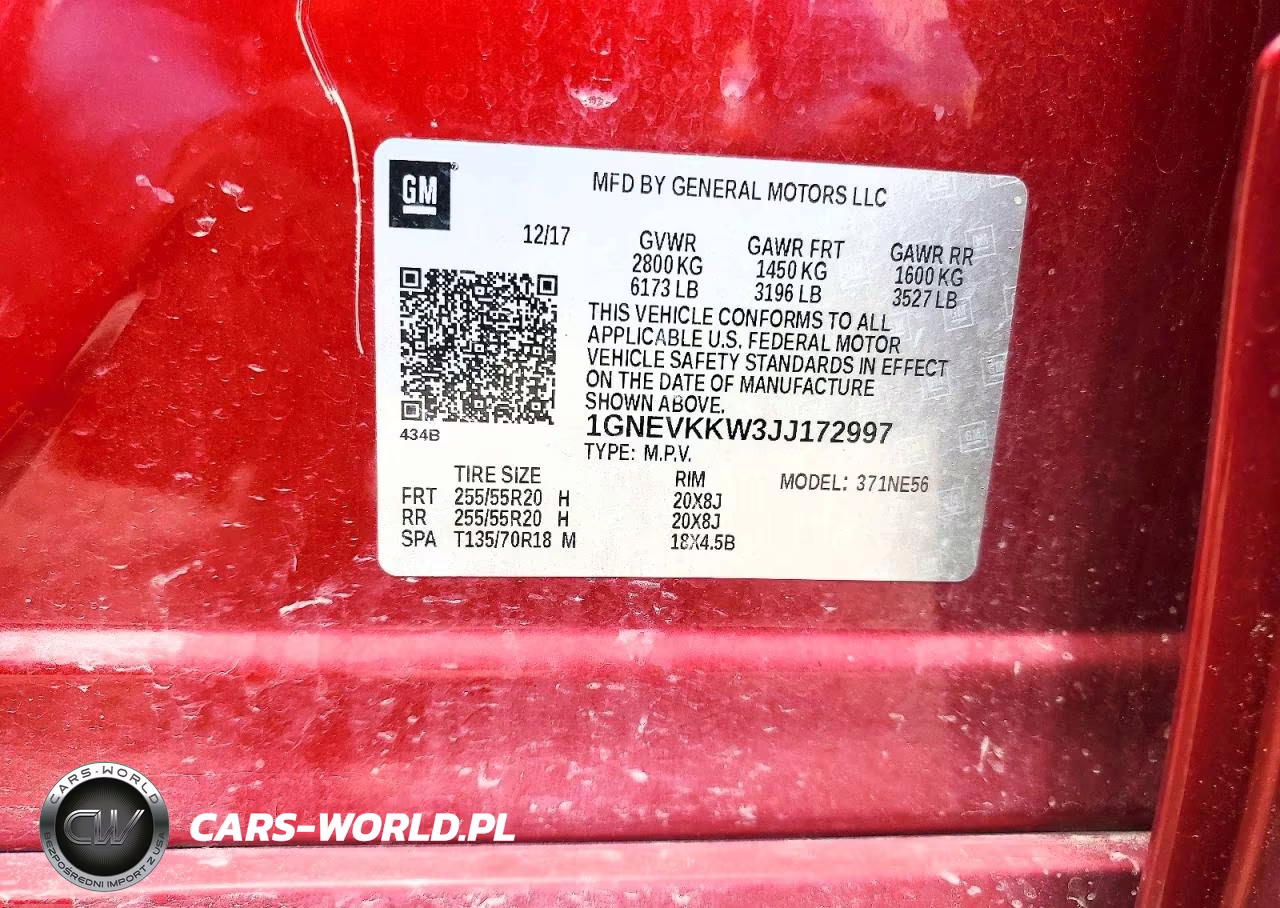 2018 Chevrolet Traverse High Country VIN:1GNEVKKW3JJ172997 - 13
