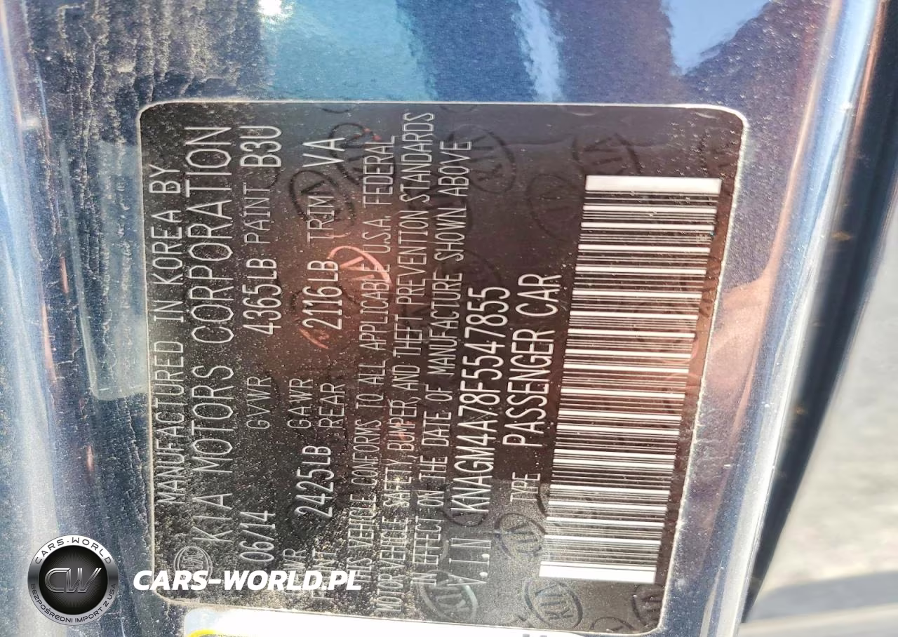 2015 Kia Optima Lx VIN:KNAGM4A78F5547855 - 12