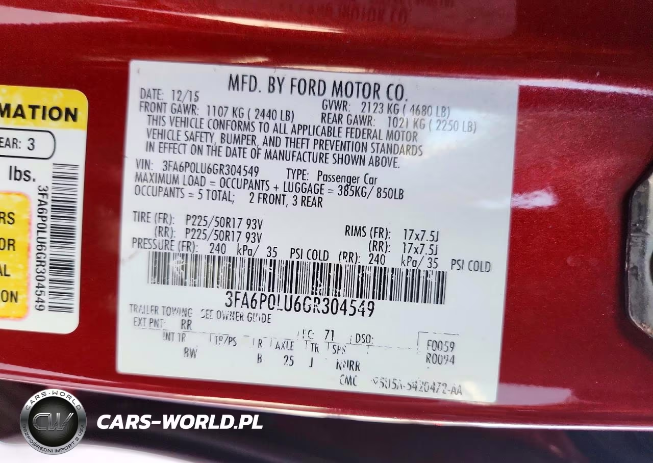 2016 Ford Fusion Se Hybrid VIN:3FA6P0LU6GR304549 - 12