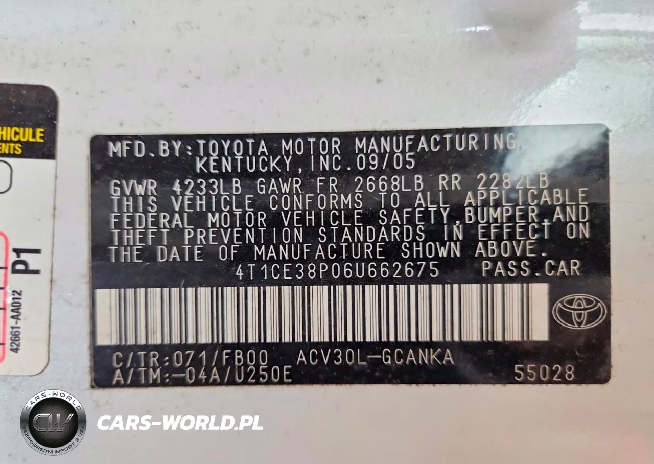 2006 Toyota Camry Solara Se VIN:4T1CE38P06U662675 - 12