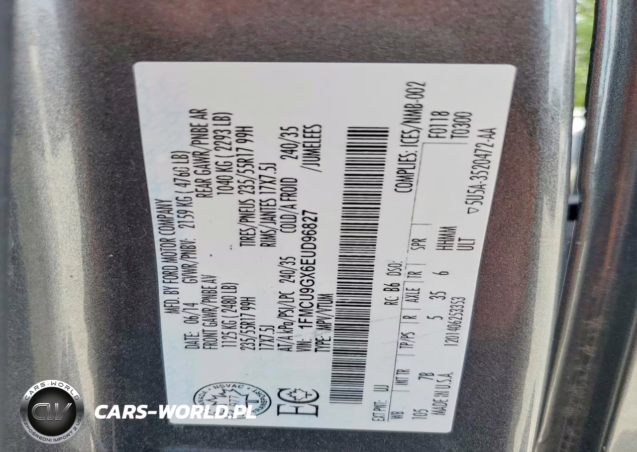 2014 Ford Escape Se VIN:1FMCU9GX6EUD96827 - 13