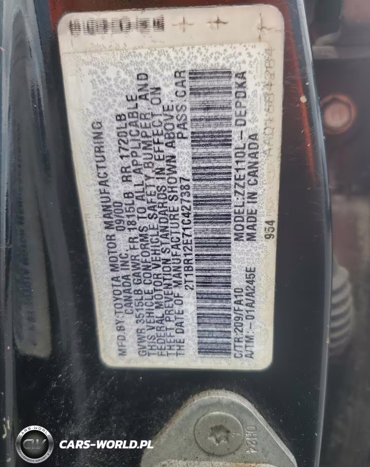 2001 Toyota Corolla Ce-Le-S VIN:2T1BR12E71C427387 - 12