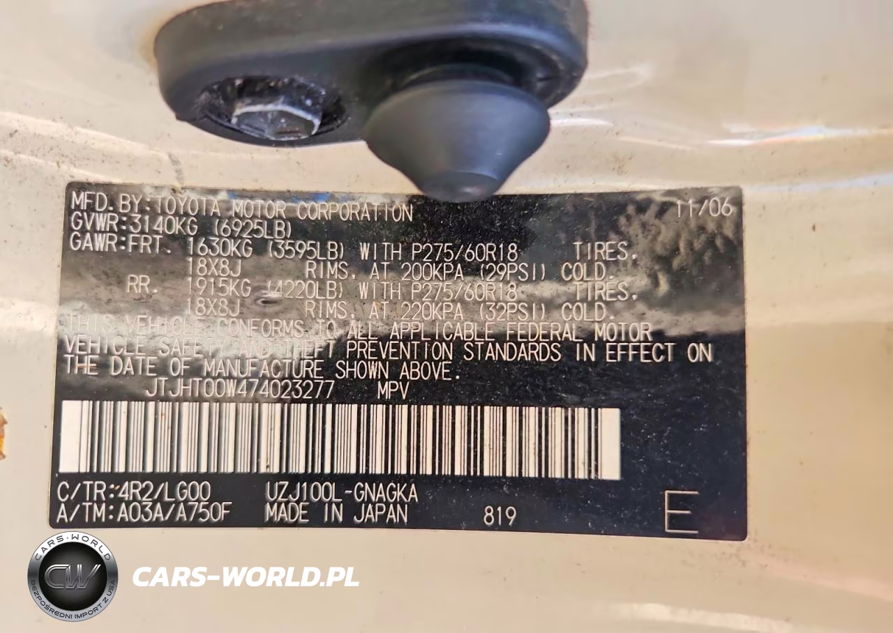 2007 Lexus Lx 470 VIN:JTJHT00W474023277 - 13
