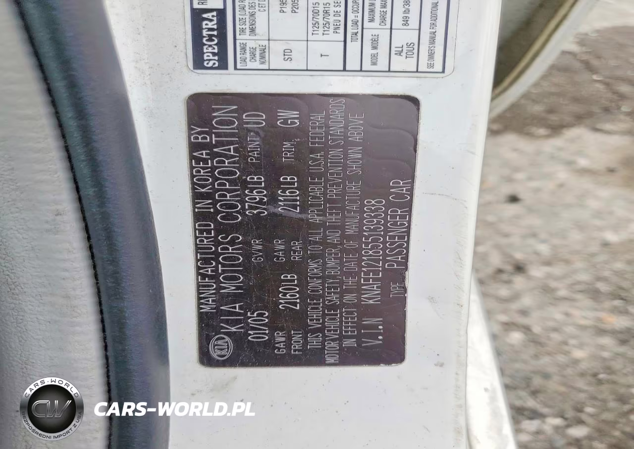 2005 Kia Spectra Lx VIN:KNAFE121855139338 - 12