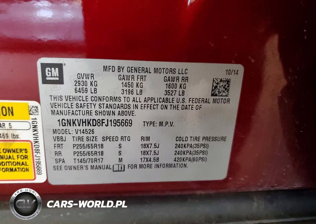 2015 Chevrolet Traverse Lt VIN:1GNKVHKD8FJ195669 - 13