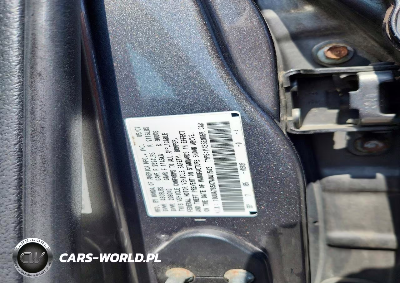 2007 Acura Tl Type S VIN:19UUA765X7A041543 - 12