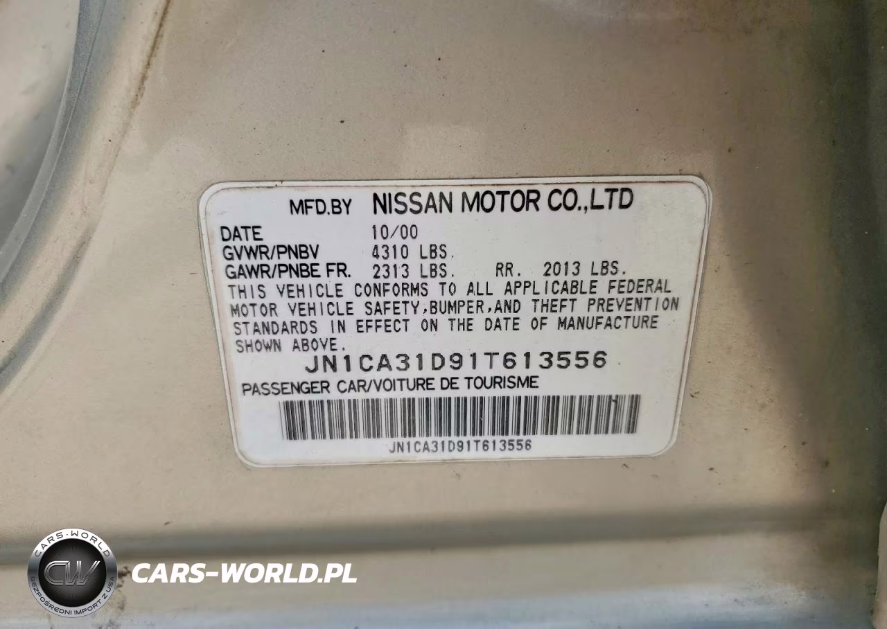 2001 Nissan Maxima Gxe-Se-Gle-20Th Anniversary VIN:JN1CA31D91T613556 - 12