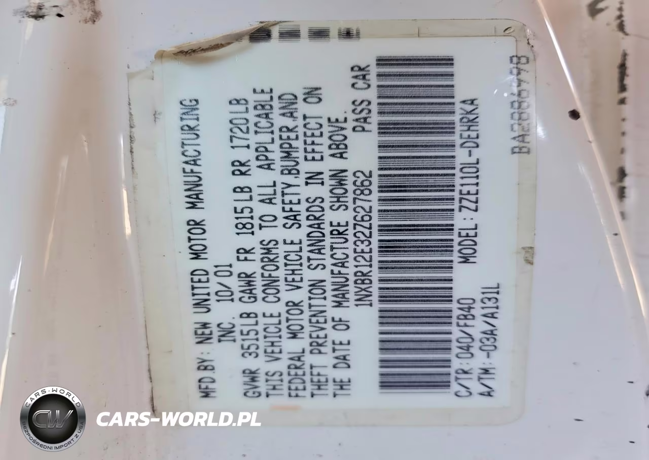 2002 Toyota Corolla VIN:1NXBR12E32Z627862 - 12