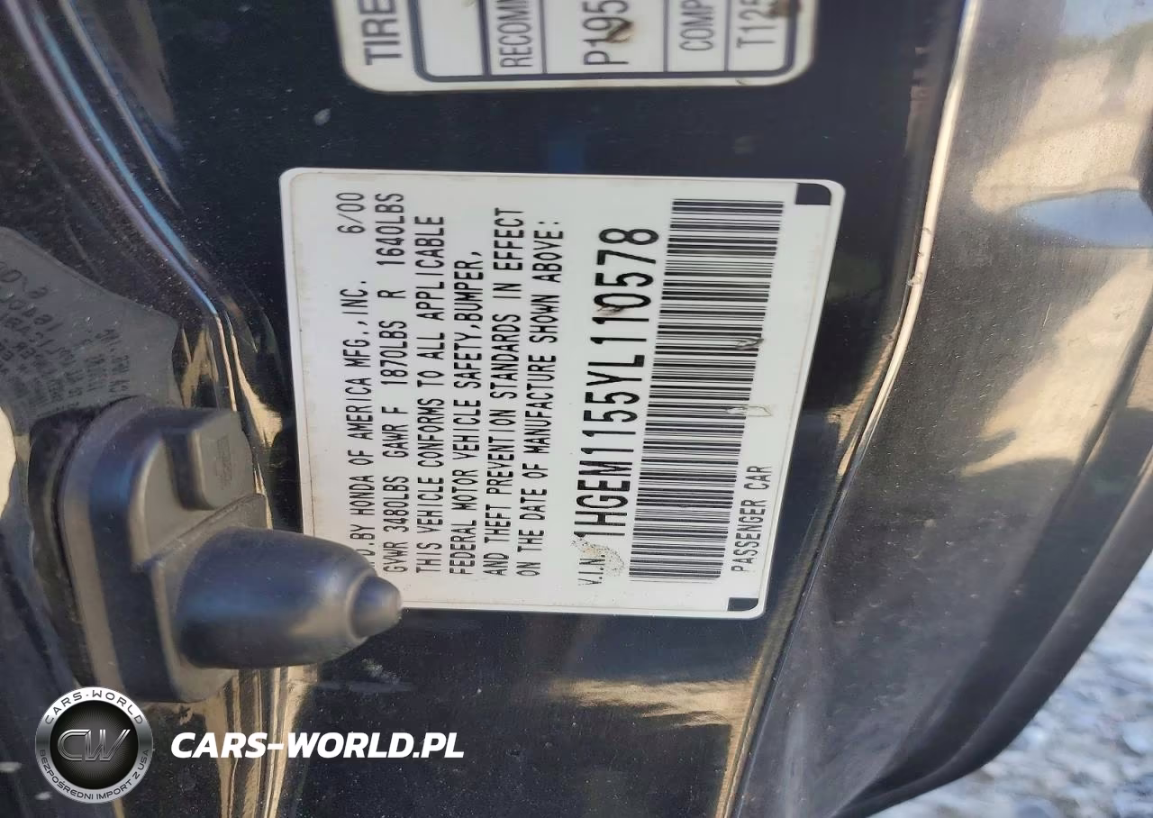 2000 Honda Civic Si VIN:1HGEM1155YL110578 - 12