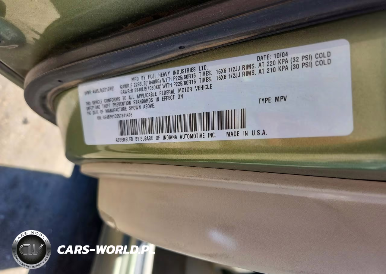 2005 Subaru Legacy Outback 2.5I VIN:4S4BP61C657341476 - 12