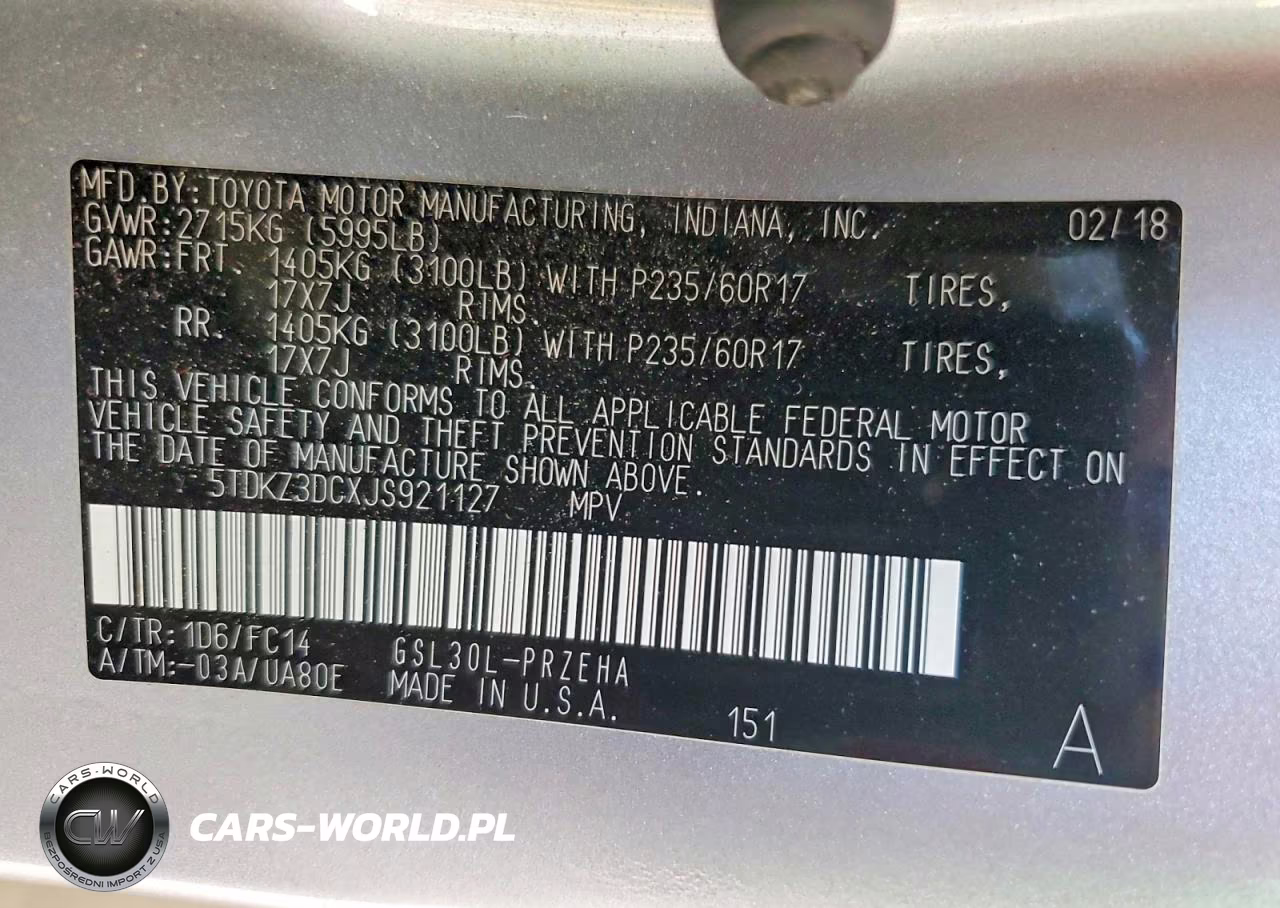 2018 Toyota Sienna Le VIN:5TDKZ3DCXJS921127 - 13