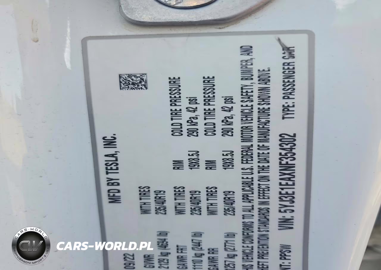 2022 Tesla Model 3 VIN:5YJ3E1EAXNF354302 - 12