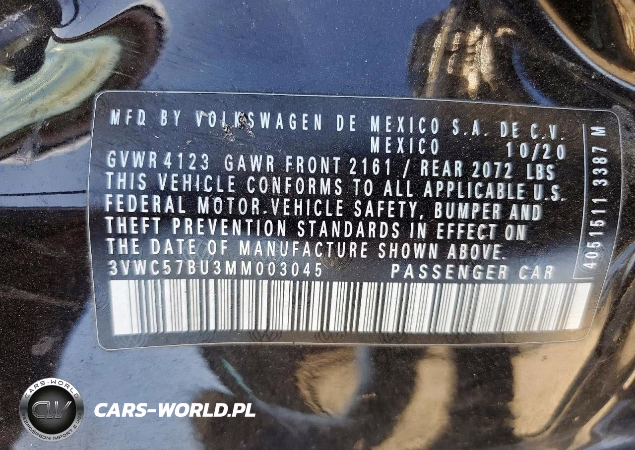 2021 Volkswagen Jetta S VIN:3VWC57BU3MM003045 - 12