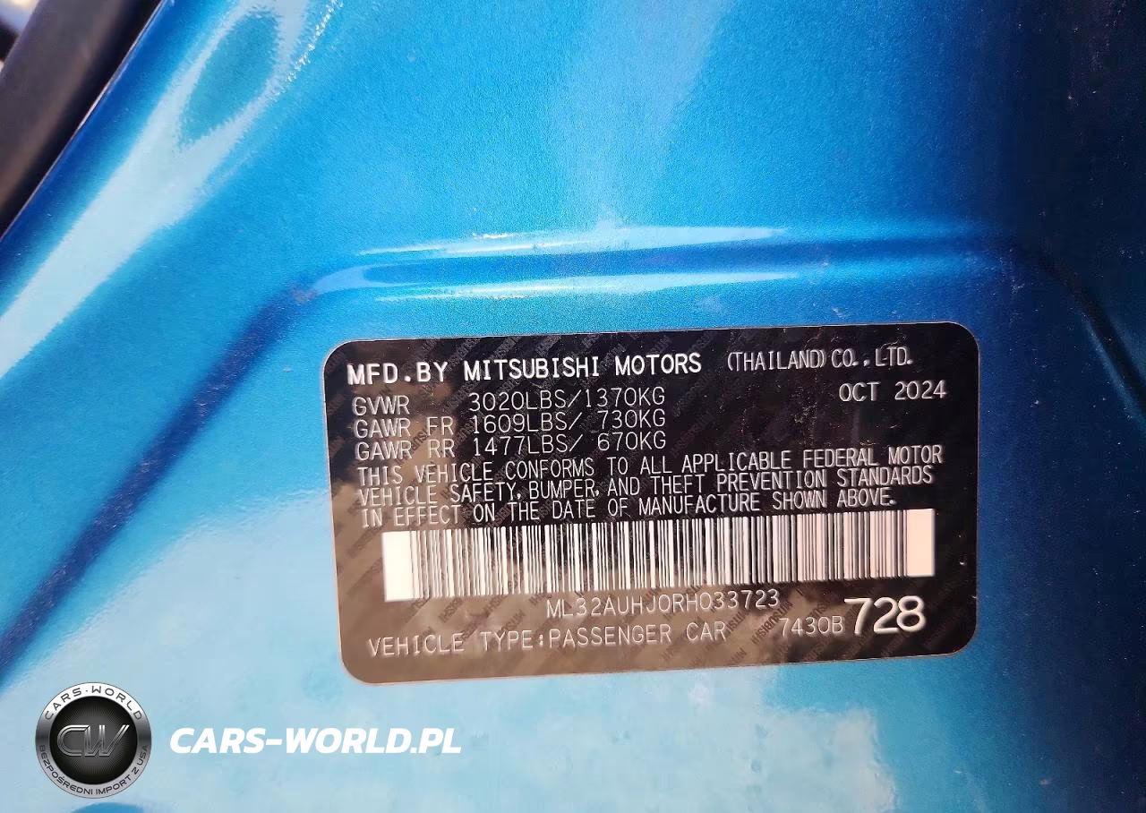 2024 Mitsubishi Mirage Es-Le VIN:ML32AUHJ0RH033723 - 12