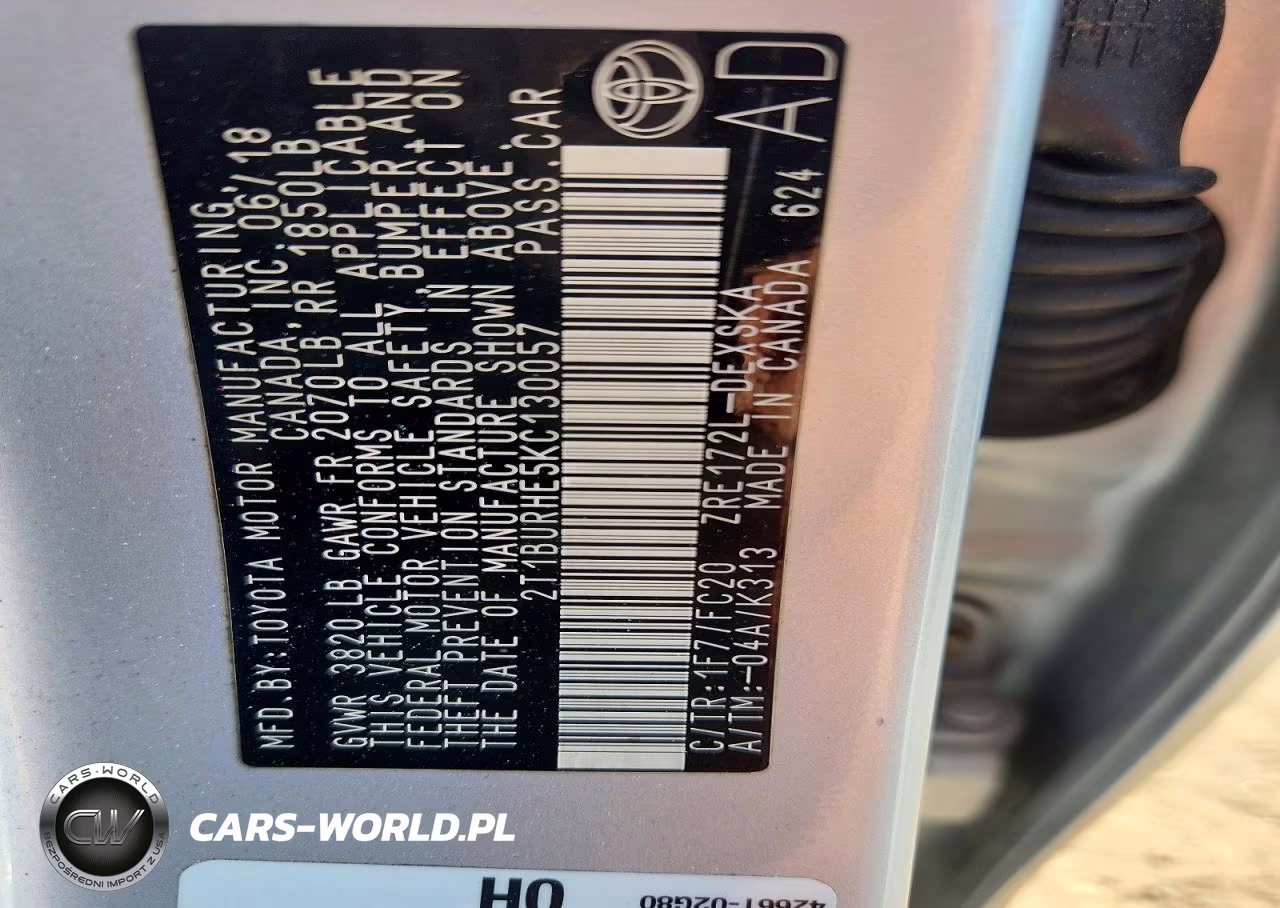 2019 Toyota Corolla Se VIN:2T1BURHE5KC130057 - 13