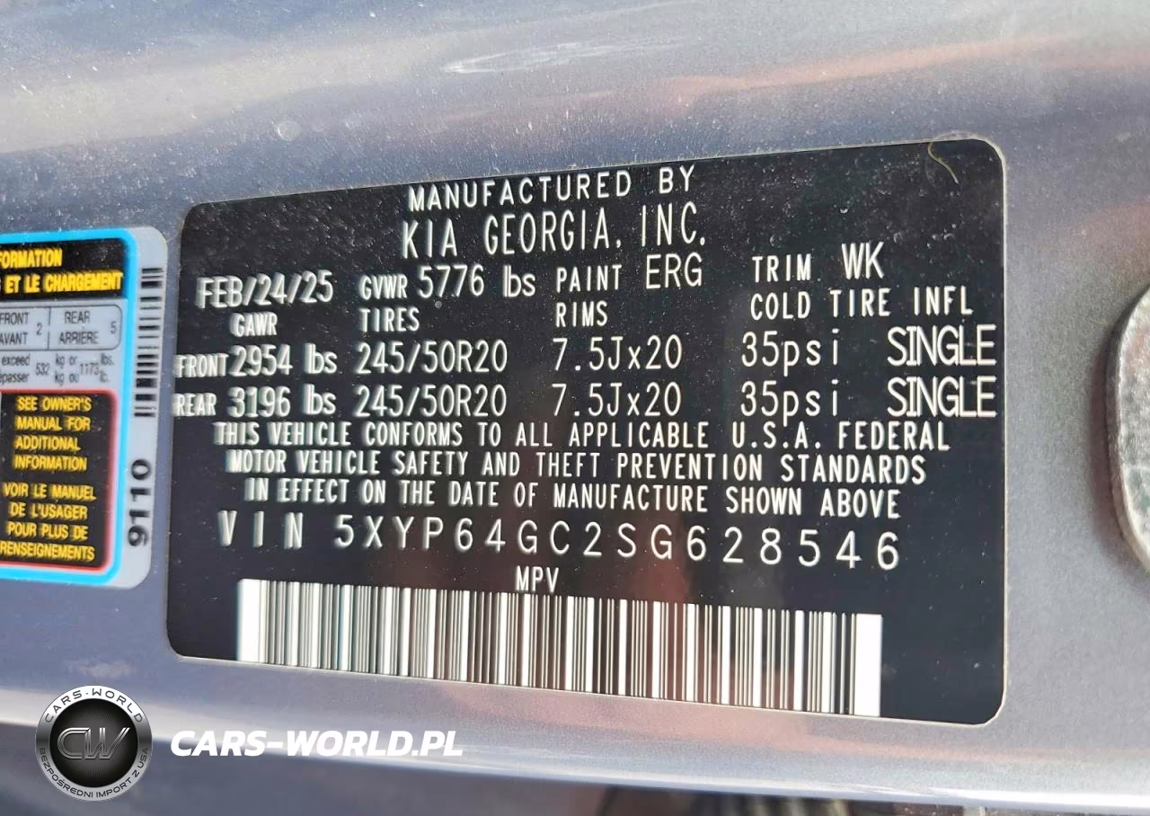 2025 Kia Telluride S VIN:5XYP64GC2SG628546 - 14