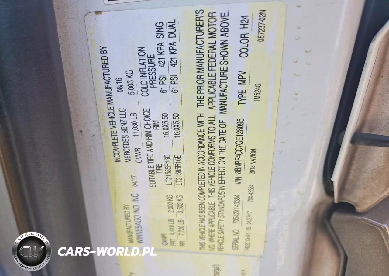 2018 Winnibago Recreational Vehicle (Rv) VIN:8BNPF4CC7GE128095 - 10