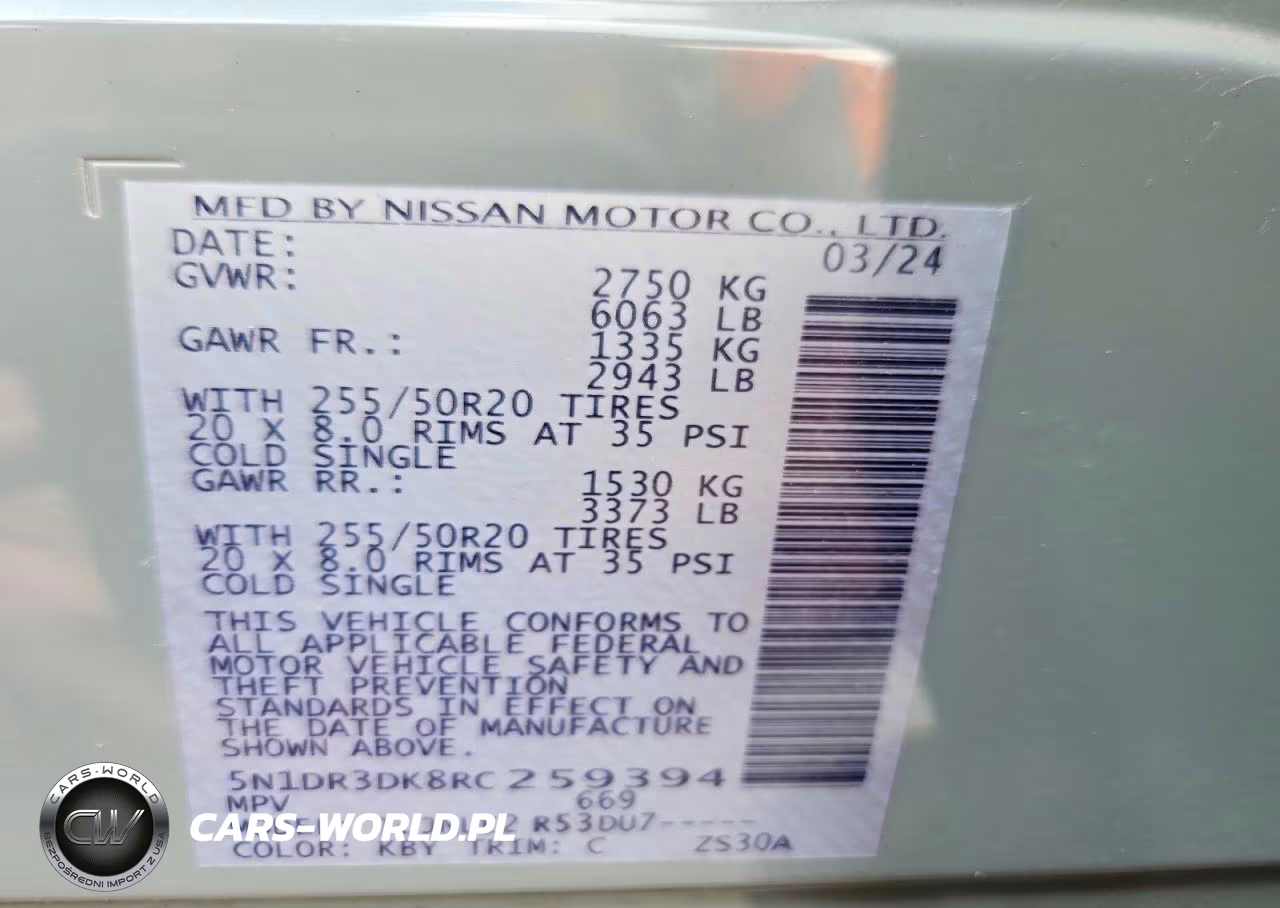 2024 Nissan Pathfinder Platinum VIN:5N1DR3DK8RC259394 - 14