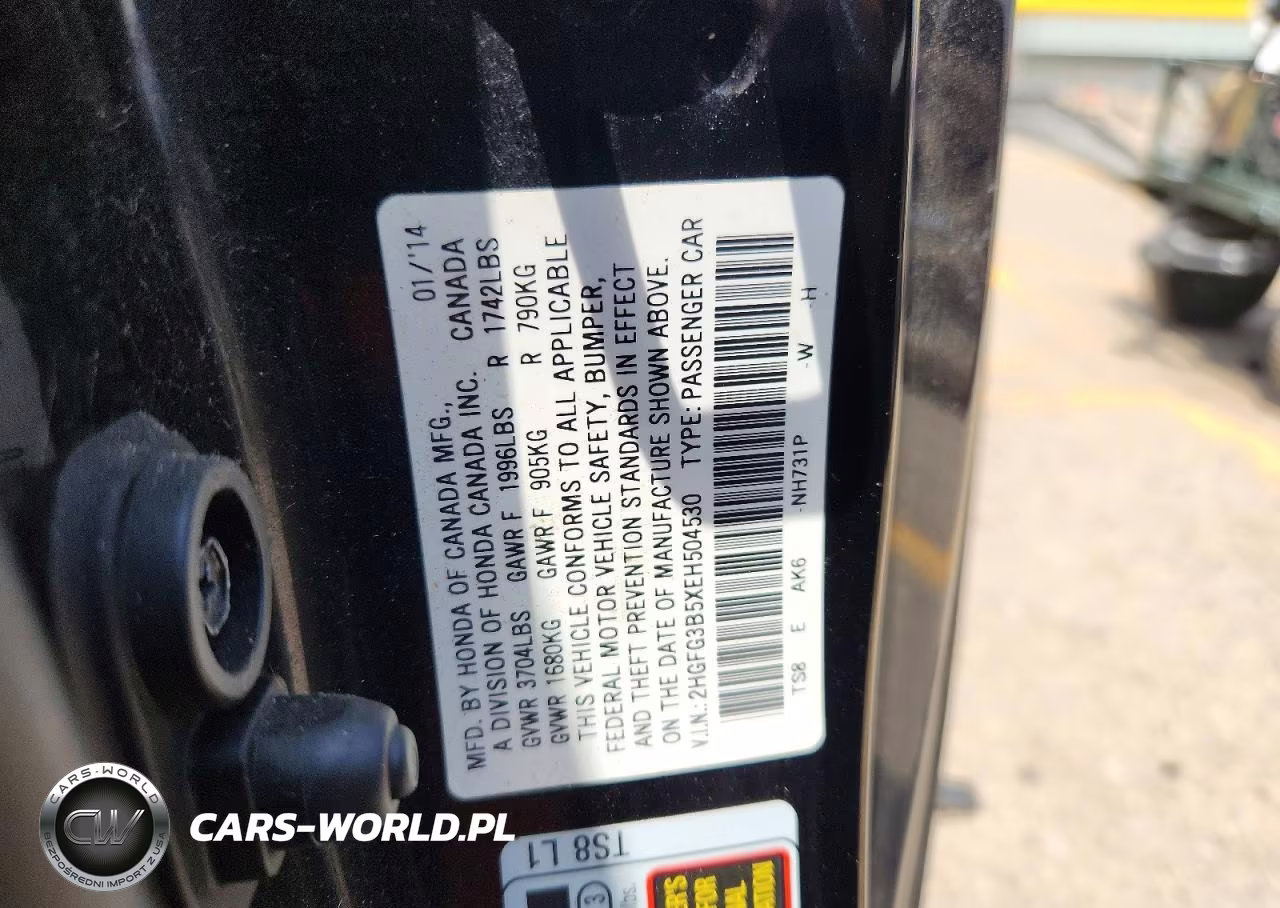 2014 Honda Civic Lx VIN:2HGFG3B5XEH504530 - 12