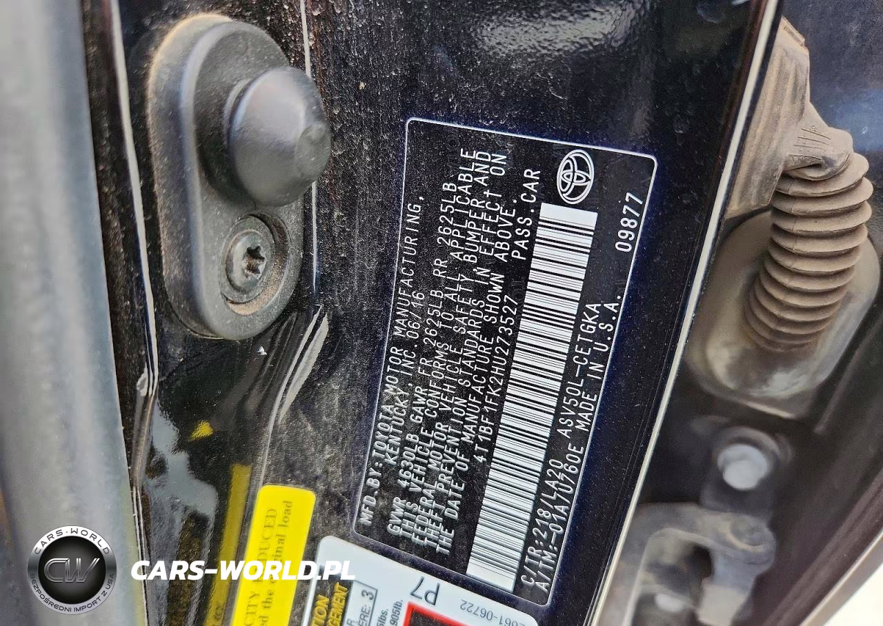 2017 Toyota Camry Xle VIN:4T1BF1FK2HU273527 - 12
