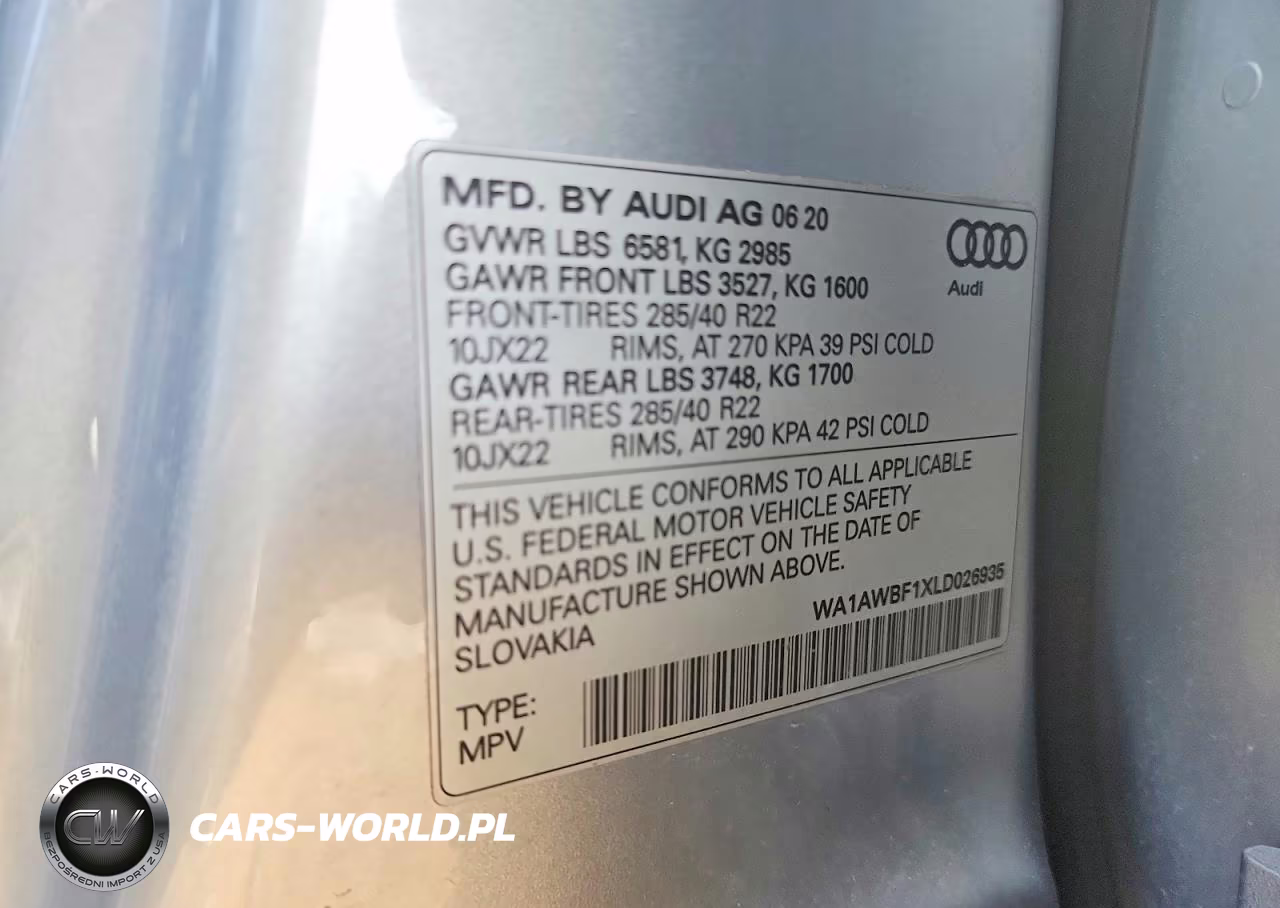2020 Audi Sq8 Premium Plus VIN:WA1AWBF1XLD026935 - 12