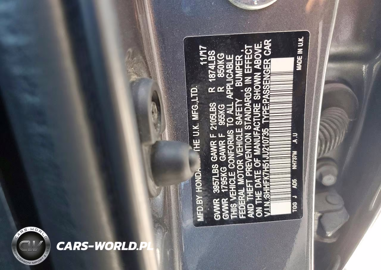 2018 Honda Civic Ex VIN:SHHFK7H51JU210735 - 12