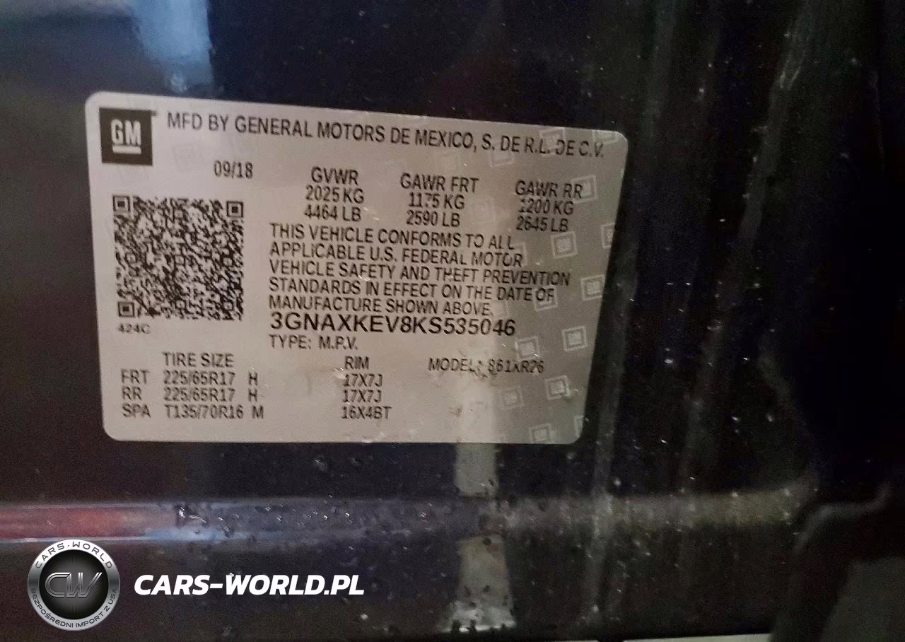 2019 Chevrolet Equinox Lt VIN:3GNAXKEV8KS535046 - 13