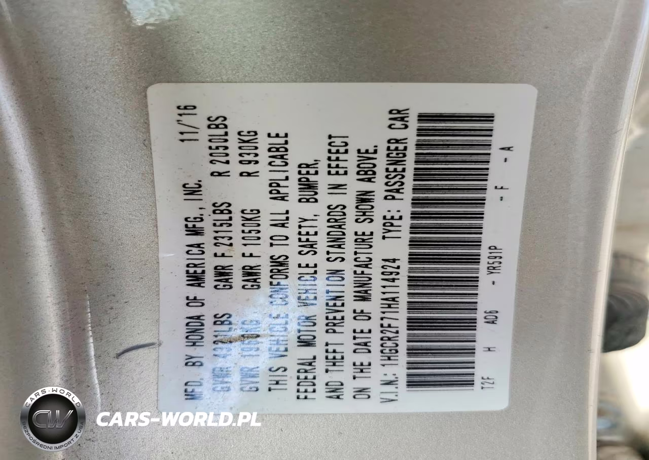 2017 Honda Accord Ex VIN:1HGCR2F71HA114924 - 12