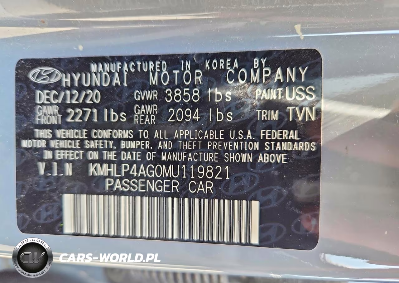 2021 Hyundai Elantra Limited VIN:KMHLP4AG0MU119821 - 12