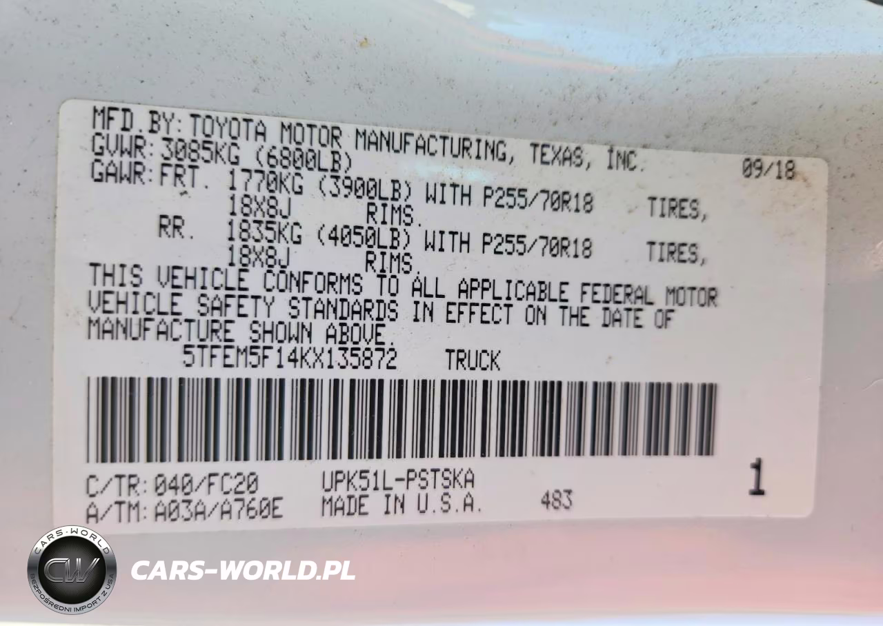 2019 Toyota Tundra Crewmax Sr5 VIN:5TFEM5F14KX135872 - 12