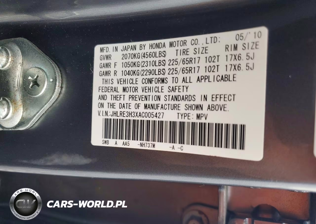 2010 Honda Cr-V Lx VIN:JHLRE3H3XAC005427 - 13