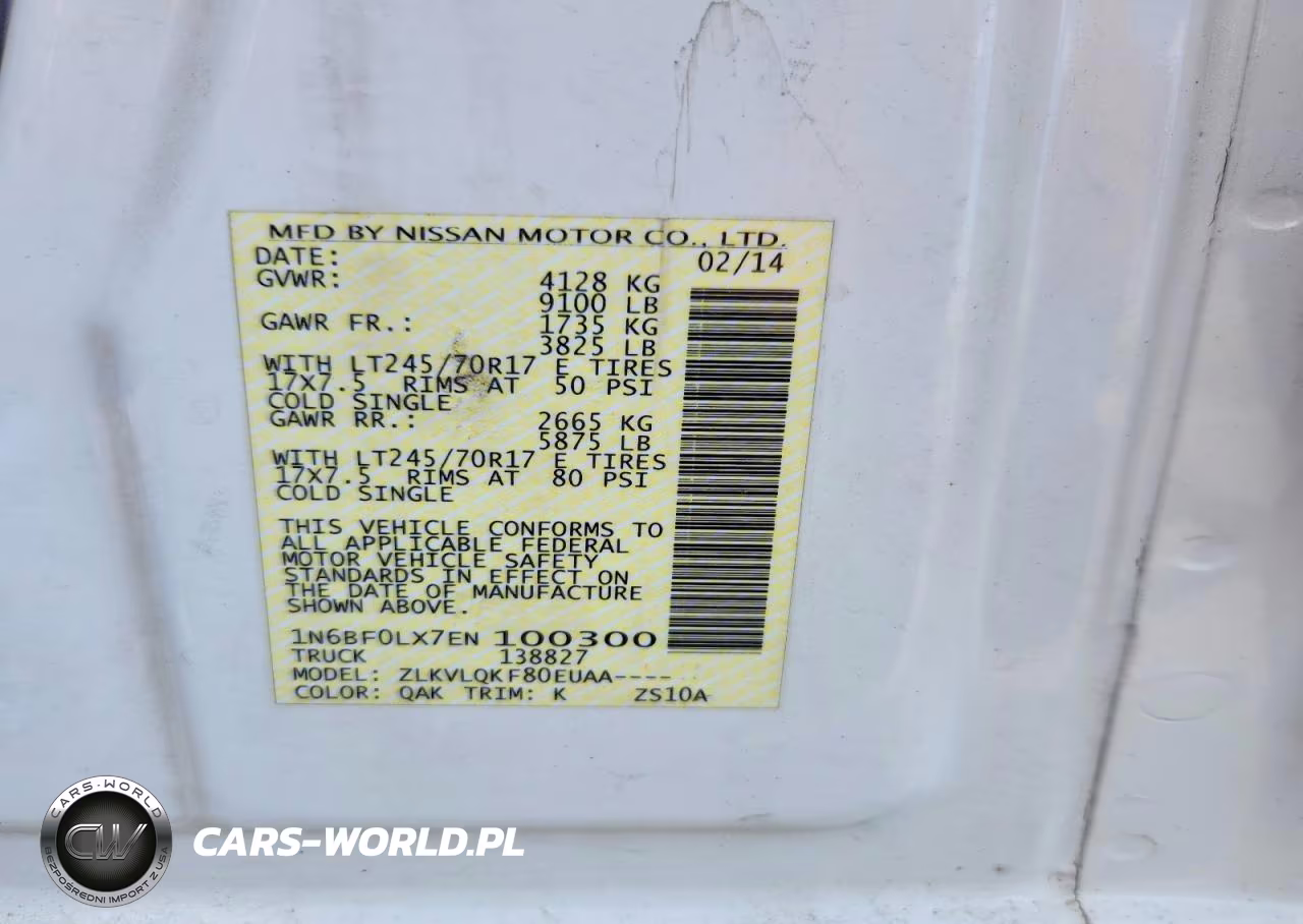2014 Nissan Nv 2500 VIN:1N6BF0LX7EN100300 - 13