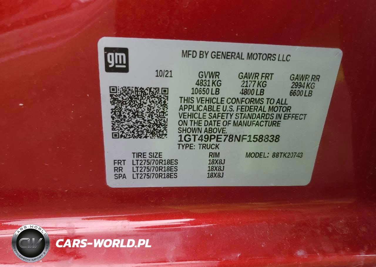 2022 GMC Sierra K2500 At4 VIN:1GT49PE78NF158838 - 12