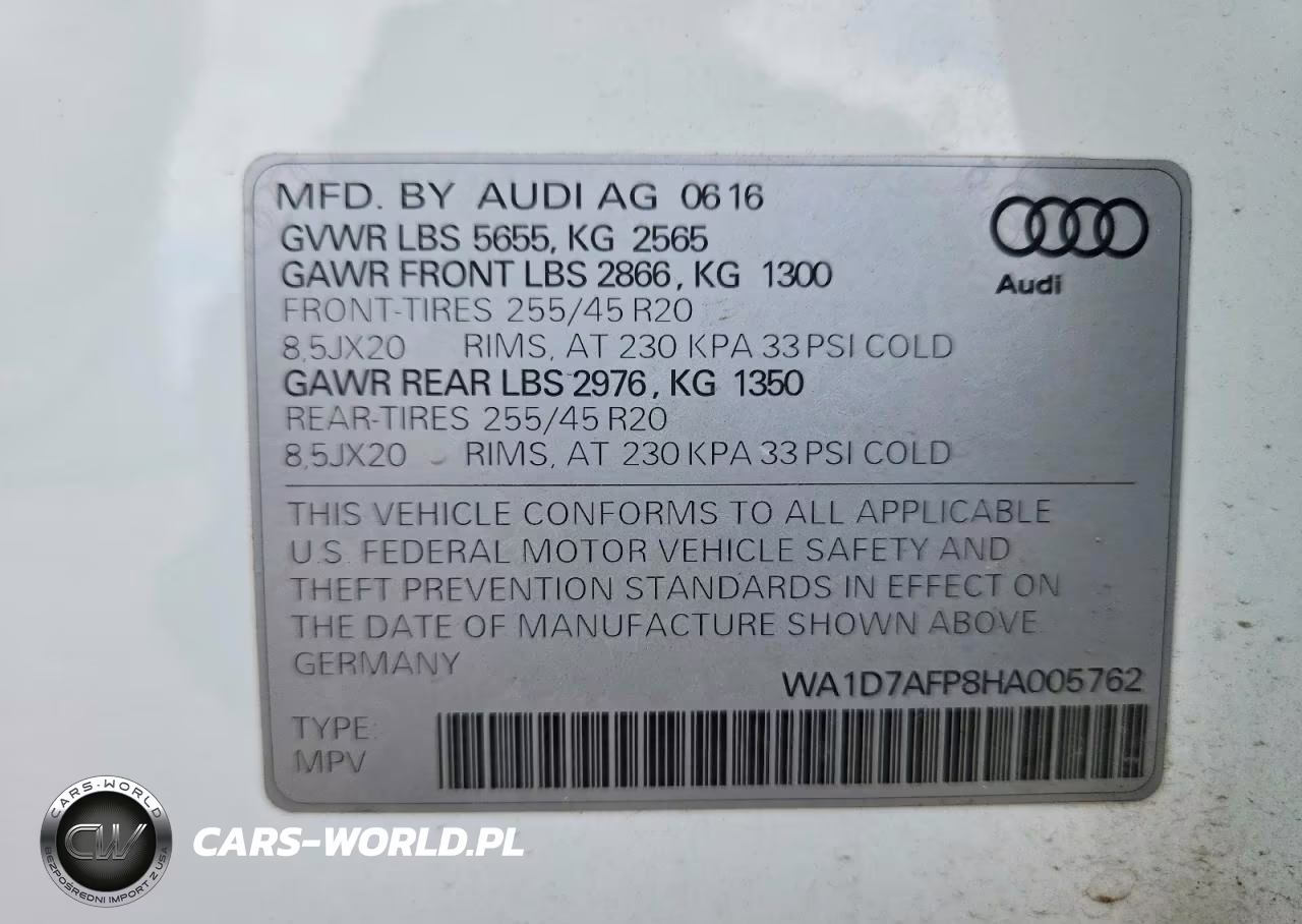 2017 Audi Q5 Premium Plus S-Line VIN:WA1D7AFP8HA005762 - 12