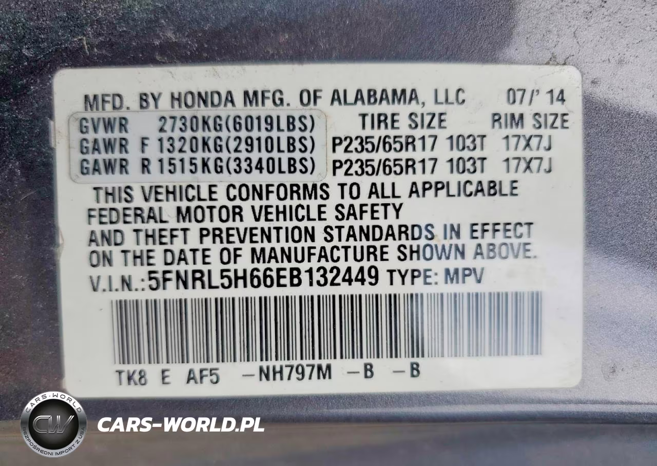 2014 Honda Odyssey Exl VIN:5FNRL5H66EB132449 - 13
