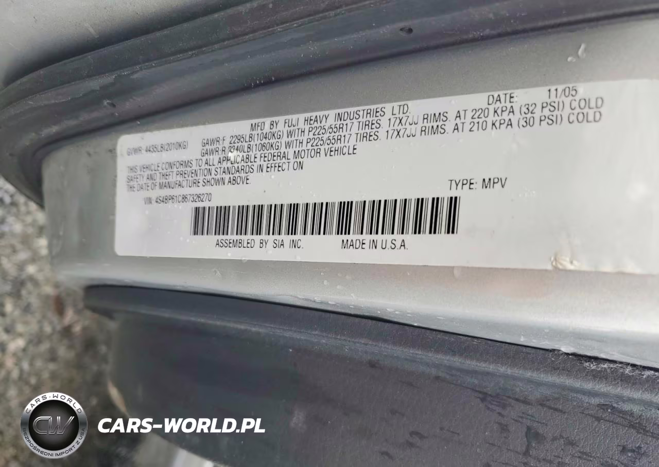 2006 Subaru Legacy Outback 2.5I VIN:4S4BP61C867326270 - 13